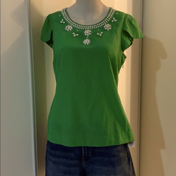 Banana Republic silk blend top with beads - Picture 1 of 11